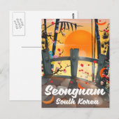 Reisposter van Seongnam Zuid-Korea Briefkaart (Voorkant / Achterkant)