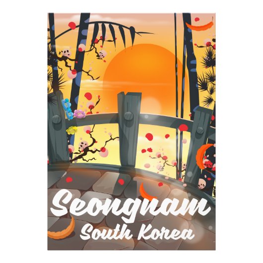 Reisposter van Seongnam Zuid-Korea Foto Afdruk (Voorkant)