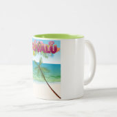 Reisposter van Tuvalu Island Tweekleurige Koffiemok (Voorkant rechts)