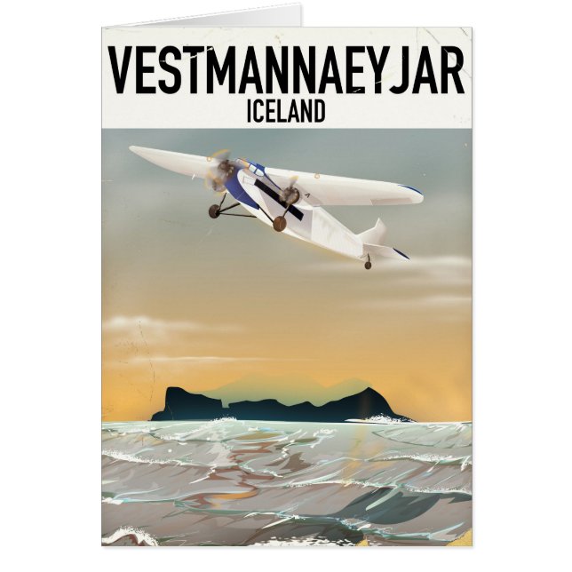 Reisposter van Vestmannaeyjar IJsland. (Voorkant)