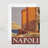 Reisposter van Vesuvius en de baai van Napels Briefkaart (Voorkant / Achterkant)