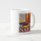 Reisposter van Vesuvius en de baai van Napels Extra Grote Beker (Voorkant rechts)