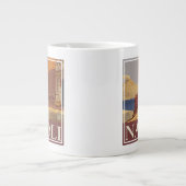 Reisposter van Vesuvius en de baai van Napels Extra Grote Beker (Voorkant)