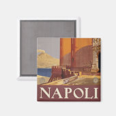 Reisposter van Vesuvius en de baai van Napels Magneet (Voorkant / Achterkant)