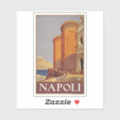 Reisposter van Vesuvius en de baai van Napels Sticker (Vel)