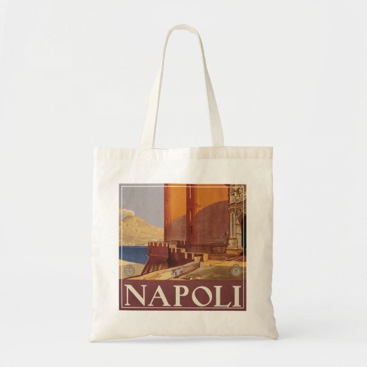 Reisposter van Vesuvius en de baai van Napels Tote Bag (Voorkant)
