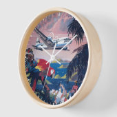 Reisposter van watervliegtuig vliegend over Caribi (Hoek)