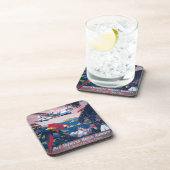 Reisposter van watervliegtuig vliegend over Caribi Bier Onderzetter (Rechterzijde)