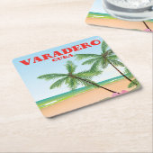 Reisposter Varadero Cuban Vierkante Kartonnen Onderzetter (Schuin)