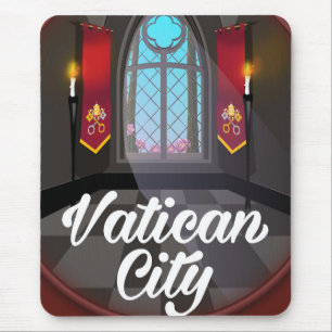 Reisposter Vaticaanstad cartoon Muismat