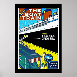Reisposter Vintage Boston Maine Railroad Poster