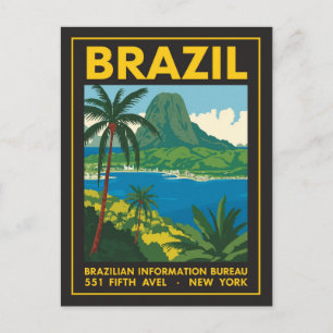 Reisposter Vintage Brazilië Kustgezicht Briefkaart