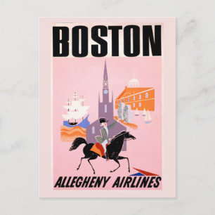 Reisposter voor Allegheny Airlines naar Boston Briefkaart