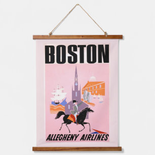 Reisposter voor Allegheny Airlines naar Boston Hangend Wandkleed