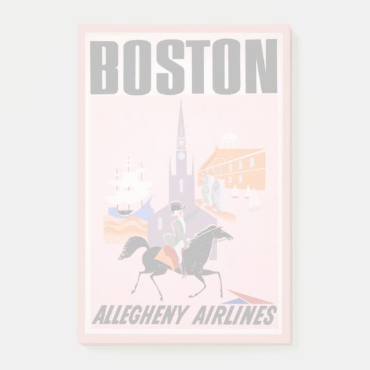Reisposter voor Allegheny Airlines naar Boston Post-it® Notes (Voorkant)