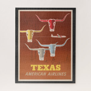 Reisposter voor American Airlines naar Texas Legpuzzel