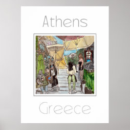 Reisposter voor Athene Griekenland Poster