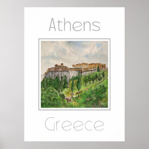 Reisposter voor Athene Griekenland Poster