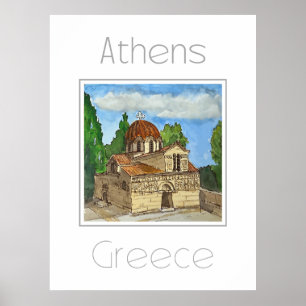 Reisposter voor Athene Griekenland Poster