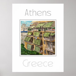 Reisposter voor Athene Griekenland Poster