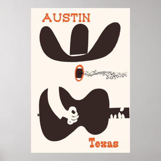 Reisposter voor Austin, Texas. Poster (Voorkant)