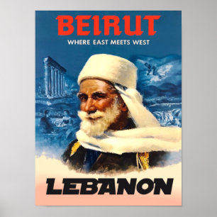 Reisposter voor Beiroet, Libanon Poster