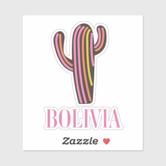 reisposter voor bolivia cactus sticker (Vel)