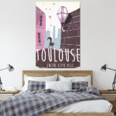 Reisposter voor cartoon Toulouse Frankrijk Canvas Afdruk (Insitu (Slaapkamer))