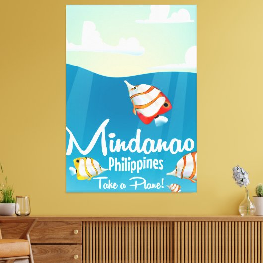 Reisposter voor cartoon van filipijnen Mindanao Canvas Afdruk (Insitu (Woonkamer))