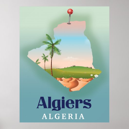 Reisposter voor de Algerijnse kaart Poster (Voorkant)