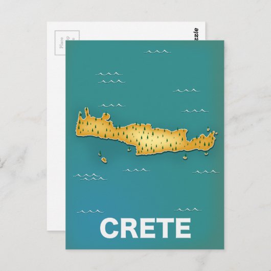 Reisposter voor de kaart van Kreta (Voorkant / Achterkant)