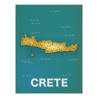Reisposter voor de kaart van Kreta