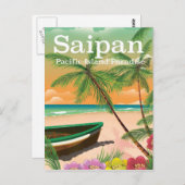 Reisposter voor de  stijl Saipan Briefkaart (Voorkant / Achterkant)