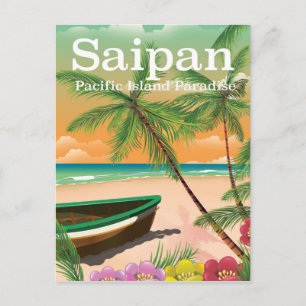 Reisposter voor de  stijl Saipan Briefkaart