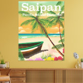 Reisposter voor de  stijl Saipan Canvas Afdruk (Insitu (Woonkamer))
