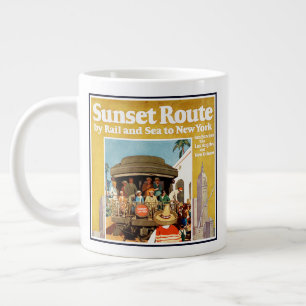 Reisposter voor de Sunset Route per spoor en Zee Extra Grote Beker