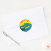 Reisposter voor Fiji Ronde Sticker (Envelop)