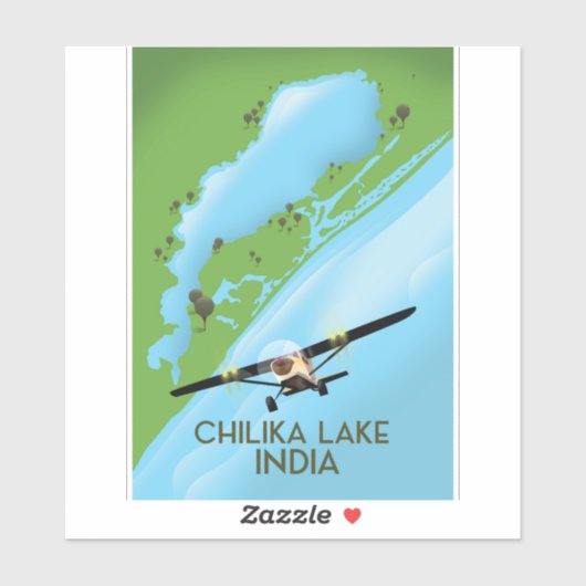 Reisposter voor het Chilika Lake India Sticker (Vel)