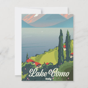 Reisposter voor het meer Como Italië,