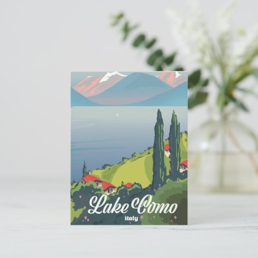 Reisposter voor het meer Como Italië,  Briefkaart (Staand voorkant)