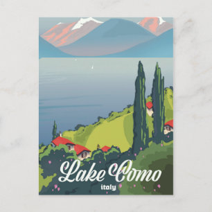 Reisposter voor het meer Como Italië, Briefkaart