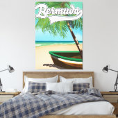 Reisposter voor het Tropische eiland Bermuda Canvas Afdruk (Insitu (Slaapkamer))