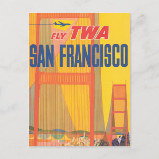 Reisposter voor het vliegen van TWA naar San Franc Briefkaart