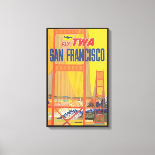 Reisposter voor het vliegen van TWA naar San Franc Canvas Afdruk (Voorkant)