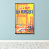Reisposter voor het vliegen van TWA naar San Franc Canvas Afdruk (Insitu (Houten vloer))