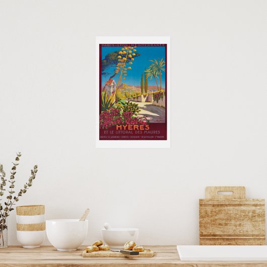 Reisposter voor Hyères France Poster (Keuken)