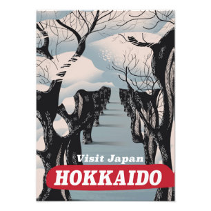 Reisposter voor Japanse stijl Hokkaido Foto Afdruk