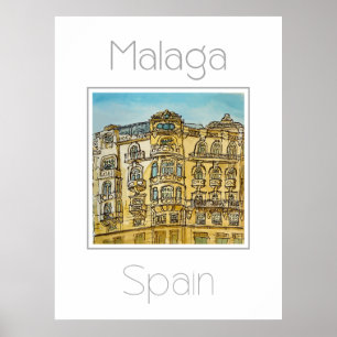 Reisposter voor Malaga Spanje Poster
