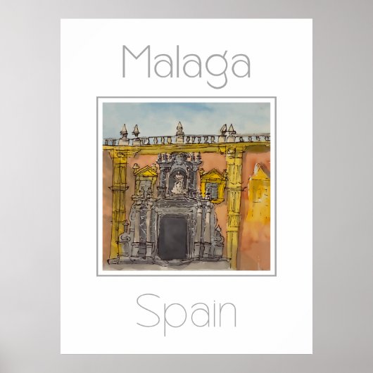 Reisposter voor Malaga Spanje Poster (Voorkant)