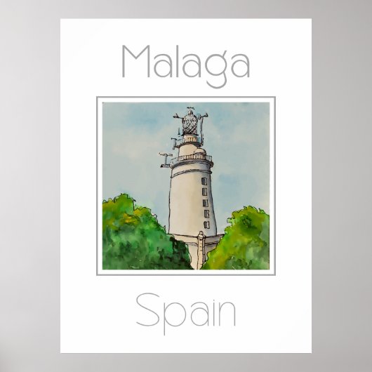 Reisposter voor Malaga Spanje Poster (Voorkant)